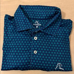 Rhoback Men's Teal and Navy Polo Shirt